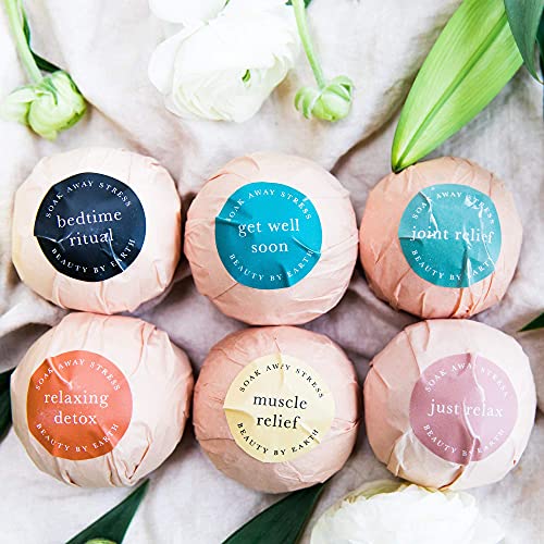 Bath Bombs Gift Set - 6 Relaxing Scents, USA Made Bath Bombs for Women & Men,...