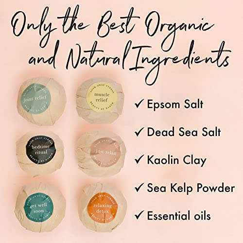 Bath Bombs Gift Set - 6 Relaxing Scents, USA Made Bath Bombs for Women & Men,...