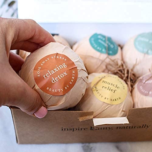 Bath Bombs Gift Set - 6 Relaxing Scents, USA Made Bath Bombs for Women & Men,...
