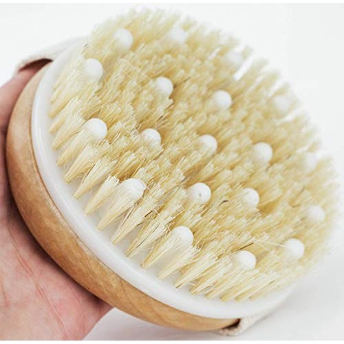 Dry Brushing Body Brush - Round Exfoliating Brush, Body Brush, Dry Brush for ...