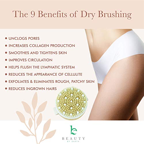 Dry Brushing Body Brush - Round Exfoliating Brush, Body Brush, Dry Brush for ...