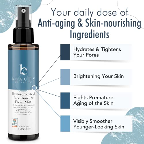 Hyaluronic Acid Face Toner for Women & Men - Face Spray Mist Hydrating Toner ...