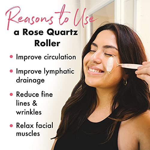 Rose Quartz Face Roller Skin Care Tools - Face Massager Roller, Facial Roller...