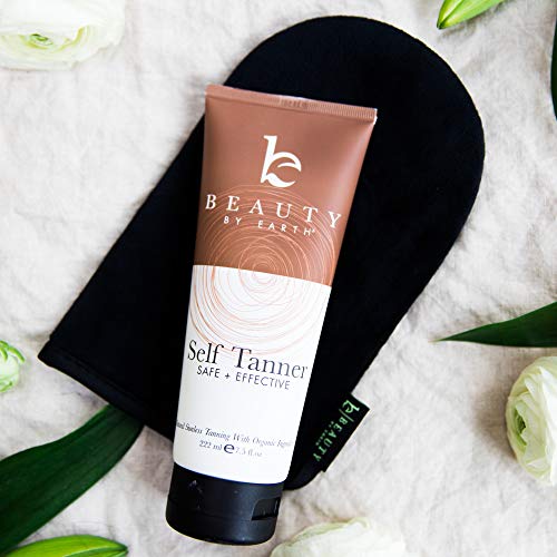 Self Tanner & Tanning Mitt Set – Tanning Lotion with Organic Aloe Vera & Shea...