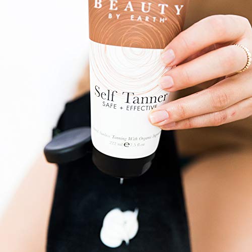 Self Tanner & Tanning Mitt Set – Tanning Lotion with Organic Aloe Vera & Shea...
