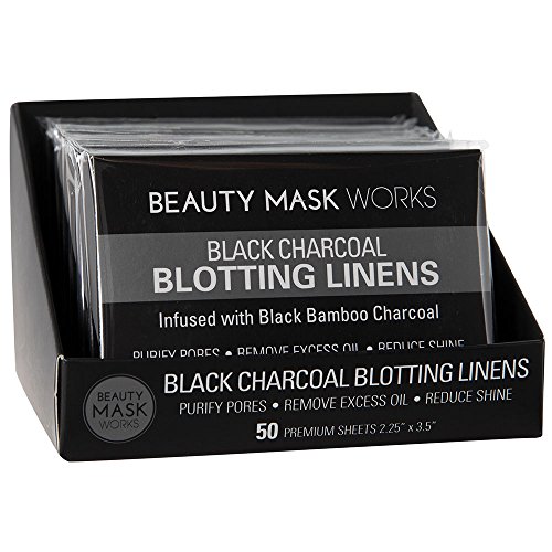 Beauty Mask Works Black Charcoal Blotting Linens 600Count (Pack Of 12 – 50 Bl...