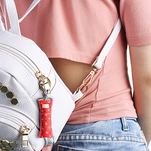 Beautyflier Pack of 5 Clip-on Sleeve Chapstick Pouch Keychain Lipstick Holder...