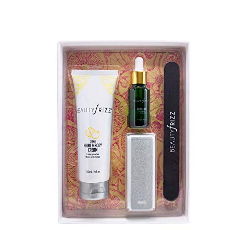 Beautyfrizz Citrus Nail Buffer Set - Nail Kit with 3-Sided Buffer, Cuticle Oi...