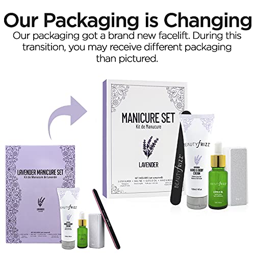 Beautyfrizz Lavender Nail Buffer Set - Manicure Set with 3-Sided Buffer, Cuti...