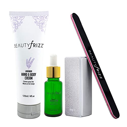 Beautyfrizz Lavender Nail Buffer Set - Manicure Set with 3-Sided Buffer, Cuti...