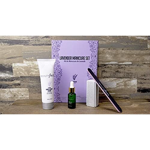 Beautyfrizz Lavender Nail Buffer Set - Manicure Set with 3-Sided Buffer, Cuti...