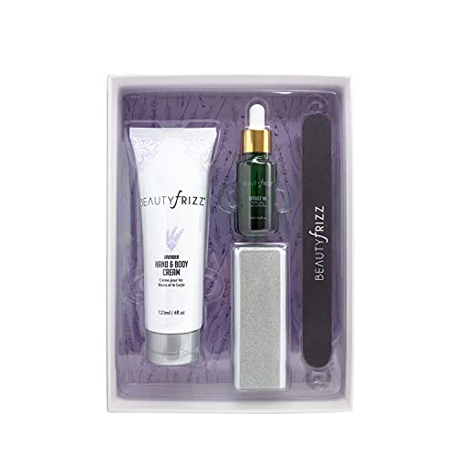 Beautyfrizz Lavender Nail Buffer Set - Manicure Set with 3-Sided Buffer, Cuti...