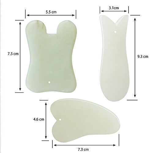Beautyours Gua Sha Massage Tool Nature Quartz Jade Stone Guasha Scraping Boar...