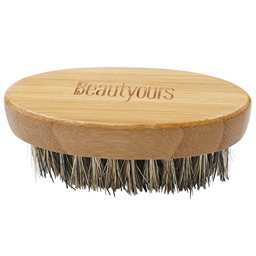 Beautyours Natural Green Sandalwood Beard Comb & Bristle Beard Brush Set Pock...