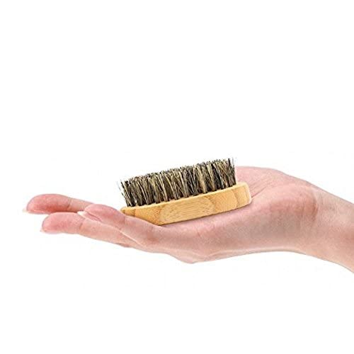 Beautyours Natural Green Sandalwood Beard Comb & Bristle Beard Brush Set Pock...