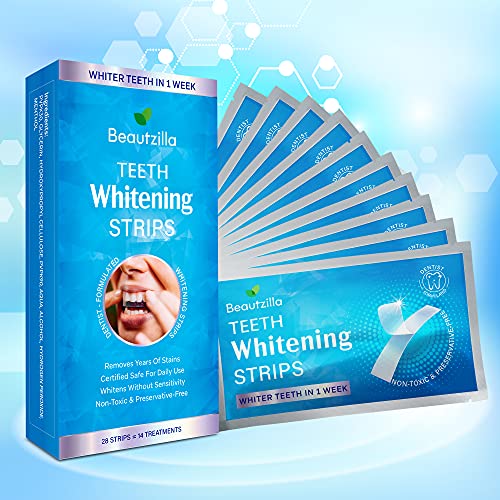 Beautzilla Teeth Whitening Strips - Safe Formula for Sensitive Teeth Teeth Wh...