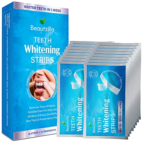 Beautzilla Teeth Whitening Strips - Safe Formula for Sensitive Teeth Teeth Wh...