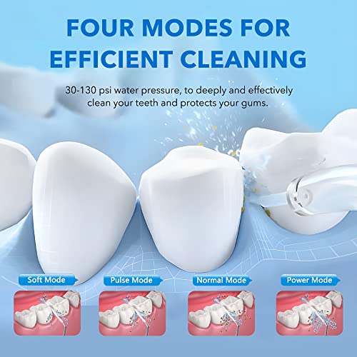 BEBEN Water Electric Flosser Picks for Teeth Cleaning, 4 Modes Water Flossers...