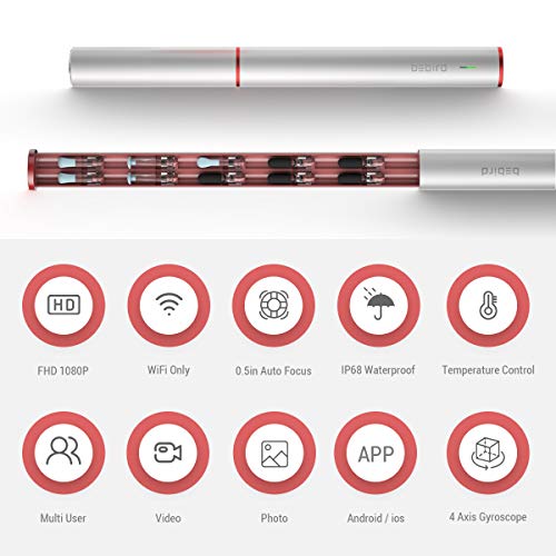 BEBIRD A2 Ear Wax Removal 3.5mm 1080p HD Wireless Pocket LED Camera, Ear Endo...