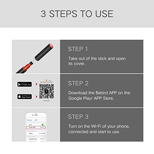 BEBIRD A2 Ear Wax Removal 3.5mm 1080p HD Wireless Pocket LED Camera, Ear Endo...