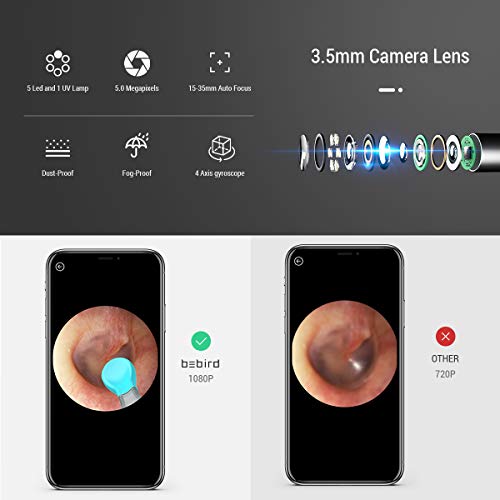 BEBIRD® A2 SE Ear Cleaner Ultra Thin 3.5mm 1080p HD Wireless Pocket 5 LED Ear...