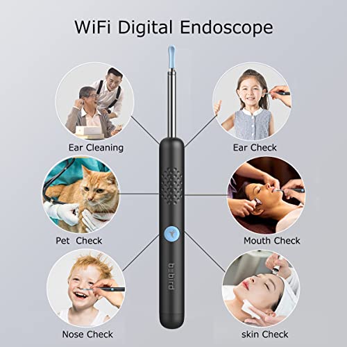 BEBIRD® R1 Ear Wax Removal Cleaner with 3.5mm Ear Camera 6 LED Lights, 1080P ...