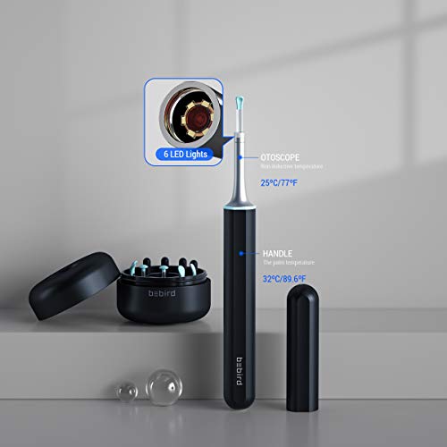 BEBIRD X17 Pro Ear Endoscope with 6 LED Lights, 3.5mm 1080P HD WiFi Ear Wax R...