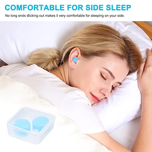 Reusable Silicone Ear Plugs, Waterproof Noise Cancelling Ear Plugs for Sleepi...