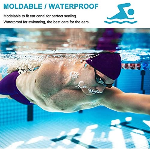 Reusable Silicone Ear Plugs, Waterproof Noise Cancelling Ear Plugs for Sleepi...