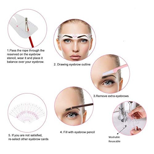 Eyebrow Stencil,11 Fashionable Styles Eyebrow Shaper Kit for Women Reusable E...