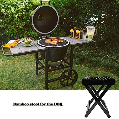 BECUTY 16 Inch High Bamboo Folding Stool- Portable Indoor & Outdoor Foot-Rest...