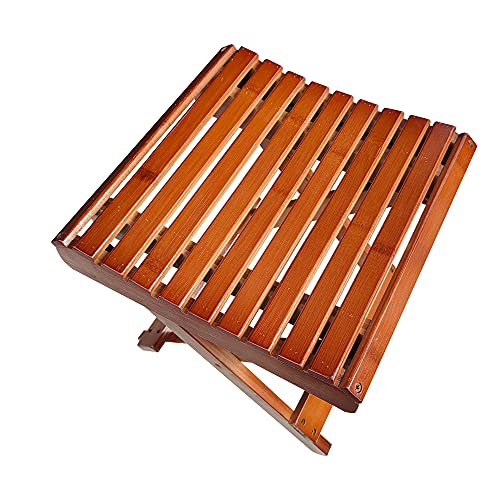 BECUTY Bamboo Folding Stool for Shaving/ Shower/ Foot Rest/ Outside Finishing...