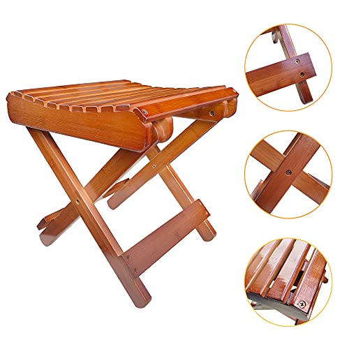 BECUTY Bamboo Folding Stool for Shaving/ Shower/ Foot Rest/ Outside Finishing...