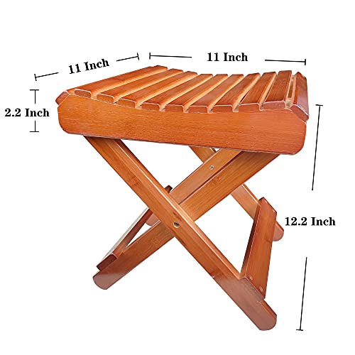 BECUTY Bamboo Folding Stool for Shaving/ Shower/ Foot Rest/ Outside Finishing...