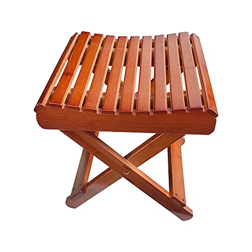 BECUTY Bamboo Folding Stool for Shaving/ Shower/ Foot Rest/ Outside Finishing...
