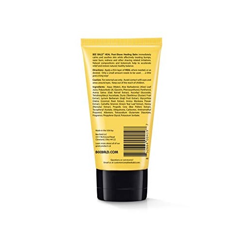 Bee Bald HEAL Post-Shave Healing Balm Immediately Calms & Soothes Damaged Ski...