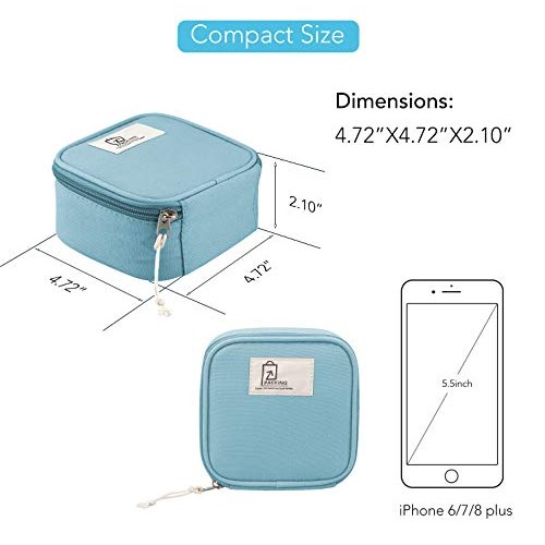 BeeChamp 4pcs Cute Small Travel Sanitary Holder Girls Waterproof Cosmetic Jew...