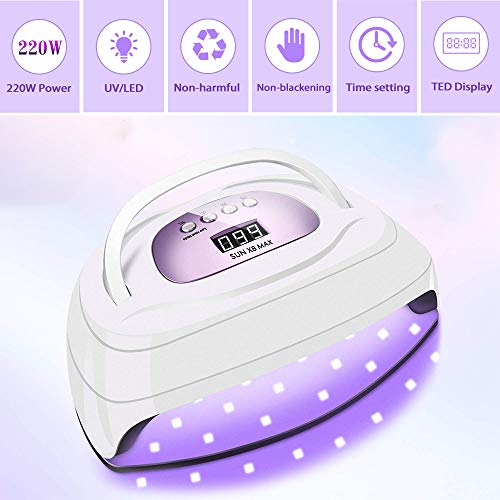Double Hand UV LED Nail Lamp,BEENLE 220W Fast Dryer Nail Curing Light with 57...