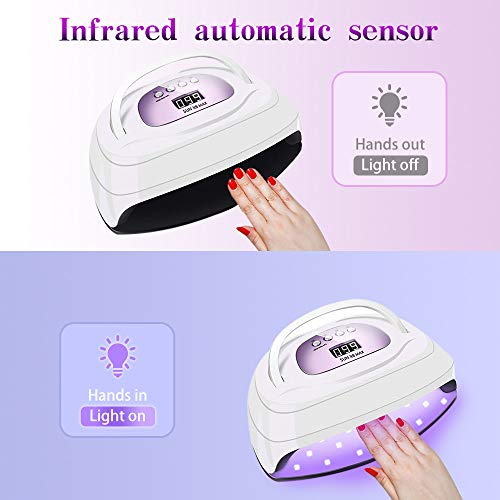 Double Hand UV LED Nail Lamp,BEENLE 220W Fast Dryer Nail Curing Light with 57...