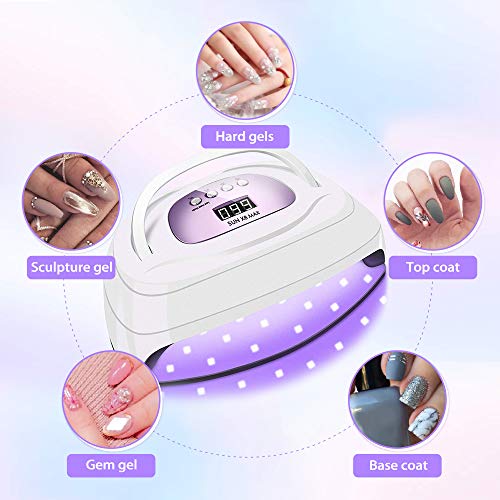 Double Hand UV LED Nail Lamp,BEENLE 220W Fast Dryer Nail Curing Light with 57...