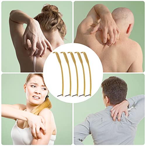 5 PCS 17" Curved Bamboo Wooden Back Scratchers - Back Scratchers for Men Wome...