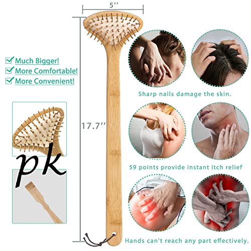 Large Curved Bamboo Back Scratcher - 59 Points Provide Instant Itch Relief, C...