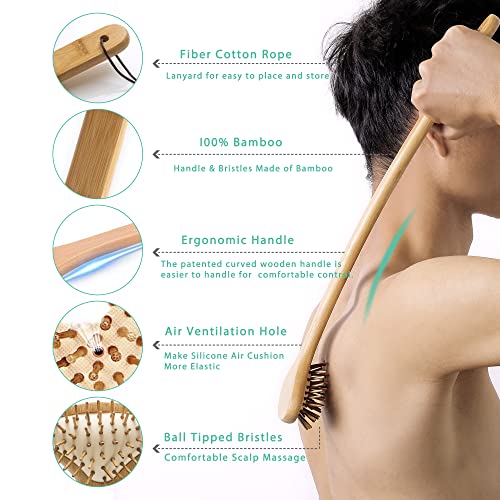 Large Curved Bamboo Back Scratcher - 59 Points Provide Instant Itch Relief, C...