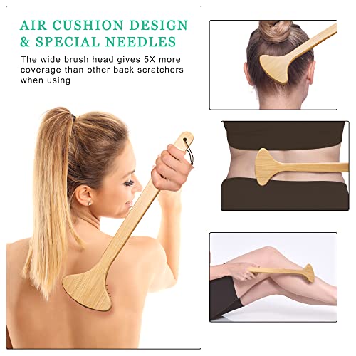 Large Curved Bamboo Back Scratcher - 59 Points Provide Instant Itch Relief, C...