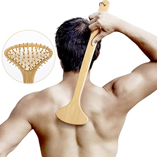 Large Curved Bamboo Back Scratcher - 59 Points Provide Instant Itch Relief, C...