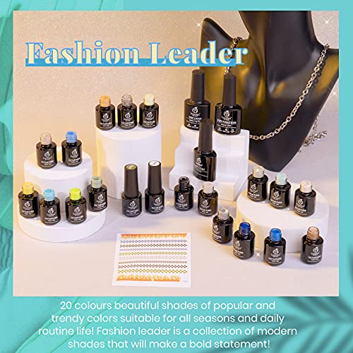 Beetles 20 Pcs Gel Nail Polish Kit Fall Winter Soak off Nail Gel Polish Gray ...