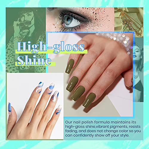 Beetles 20 Pcs Gel Nail Polish Kit Fall Winter Soak off Nail Gel Polish Gray ...