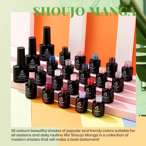 Beetles 20 Pcs Gel Nail Polish Kit, Pastel Pink Yellow Blue Red Glitter Nude ...