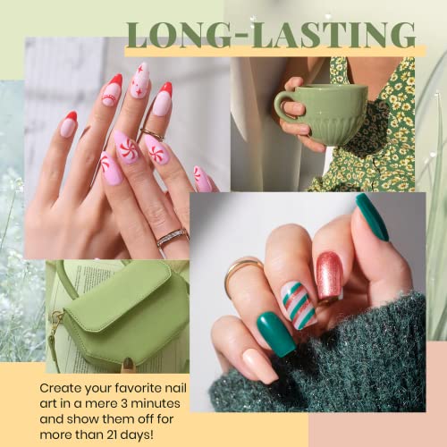 Beetles 20 Pcs Gel Nail Polish Kit, Pastel Pink Yellow Blue Red Glitter Nude ...