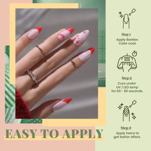 Beetles 20 Pcs Gel Nail Polish Kit, Pastel Pink Yellow Blue Red Glitter Nude ...